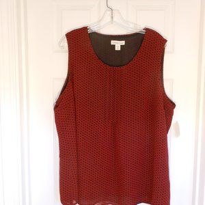 Coldwater Creek Red Print Shell Tank